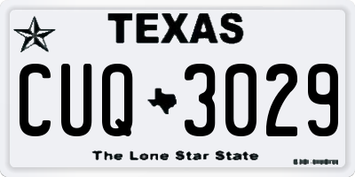 TX license plate CUQ3029