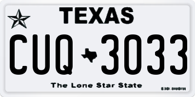 TX license plate CUQ3033