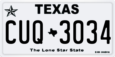 TX license plate CUQ3034