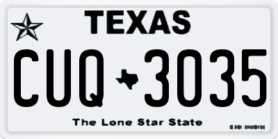 TX license plate CUQ3035