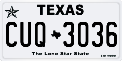 TX license plate CUQ3036