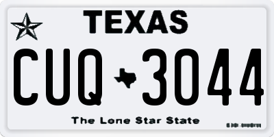 TX license plate CUQ3044