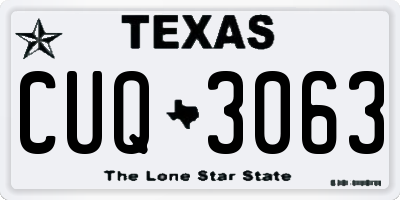 TX license plate CUQ3063