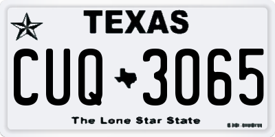 TX license plate CUQ3065