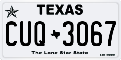 TX license plate CUQ3067