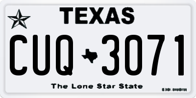 TX license plate CUQ3071