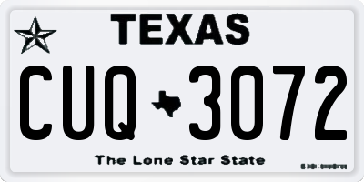TX license plate CUQ3072