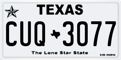 TX license plate CUQ3077