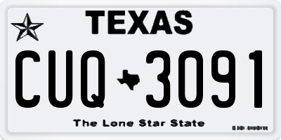 TX license plate CUQ3091