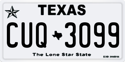 TX license plate CUQ3099