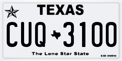 TX license plate CUQ3100