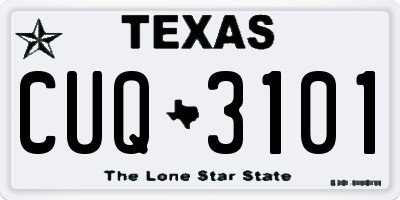 TX license plate CUQ3101