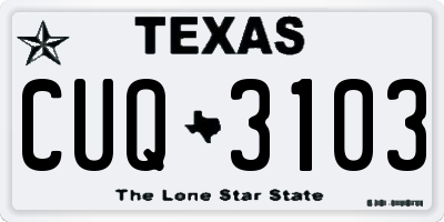 TX license plate CUQ3103