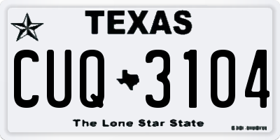 TX license plate CUQ3104