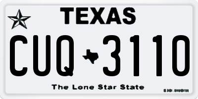 TX license plate CUQ3110