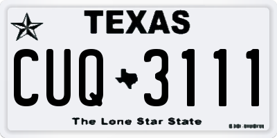 TX license plate CUQ3111