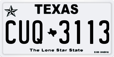 TX license plate CUQ3113