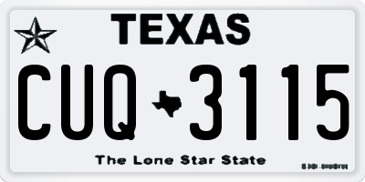 TX license plate CUQ3115
