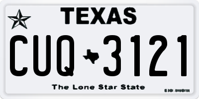 TX license plate CUQ3121
