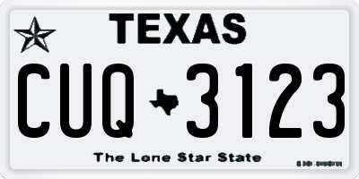 TX license plate CUQ3123