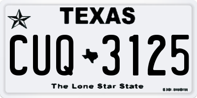 TX license plate CUQ3125