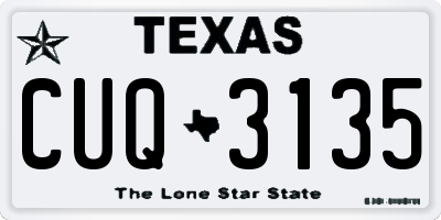 TX license plate CUQ3135