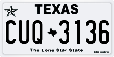 TX license plate CUQ3136