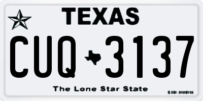 TX license plate CUQ3137