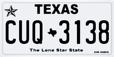 TX license plate CUQ3138