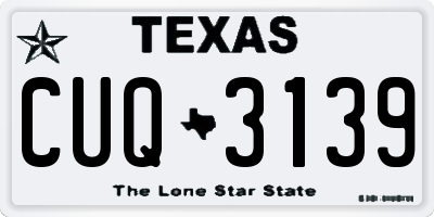 TX license plate CUQ3139
