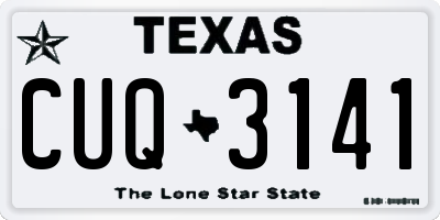 TX license plate CUQ3141