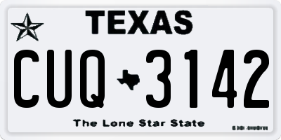 TX license plate CUQ3142