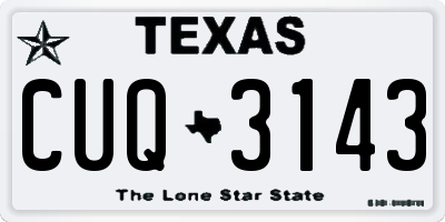 TX license plate CUQ3143