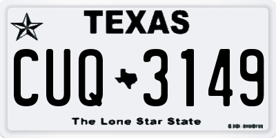 TX license plate CUQ3149