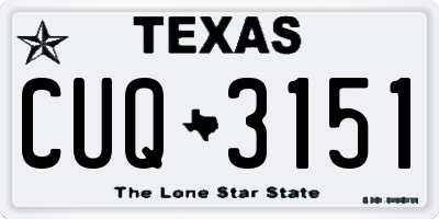 TX license plate CUQ3151