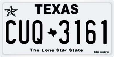 TX license plate CUQ3161