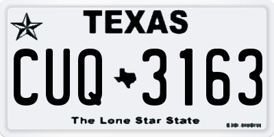 TX license plate CUQ3163
