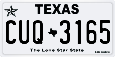 TX license plate CUQ3165