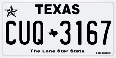 TX license plate CUQ3167