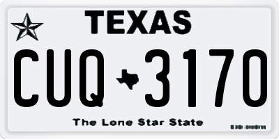TX license plate CUQ3170