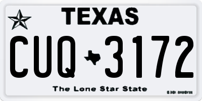 TX license plate CUQ3172