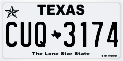 TX license plate CUQ3174