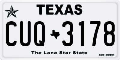 TX license plate CUQ3178