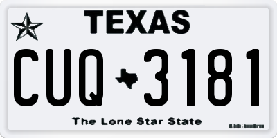 TX license plate CUQ3181