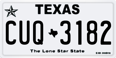 TX license plate CUQ3182