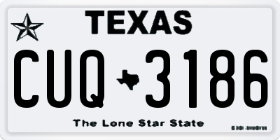 TX license plate CUQ3186