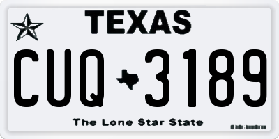 TX license plate CUQ3189