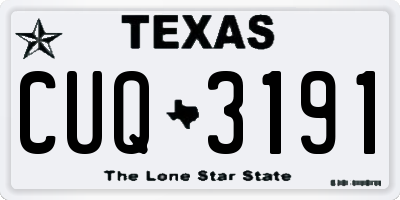 TX license plate CUQ3191