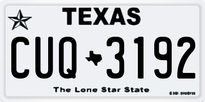 TX license plate CUQ3192