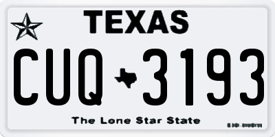 TX license plate CUQ3193